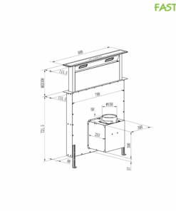 Máy Hút Mùi âm Kệ Down Draff Glass Fs 90hf
