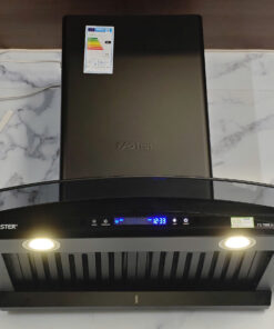 Máy Hút Mùi áp Tường Kính Cong Màu đen Cảm ứng 70cm Faster Fs 700b Autoclean