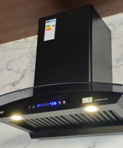 Máy Hút Mùi áp Tường Kính Cong Màu đen Cảm ứng 70cm Faster Fs 700b Autoclean