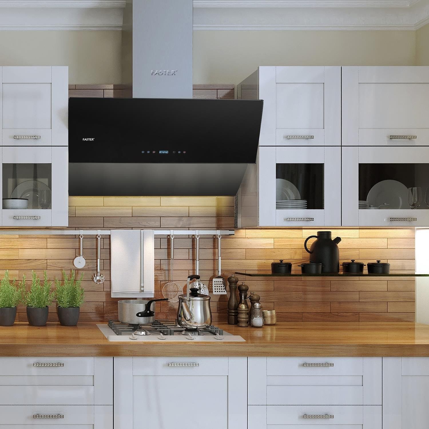 Máy Hút Mùi Faster Fs 90cg | Black