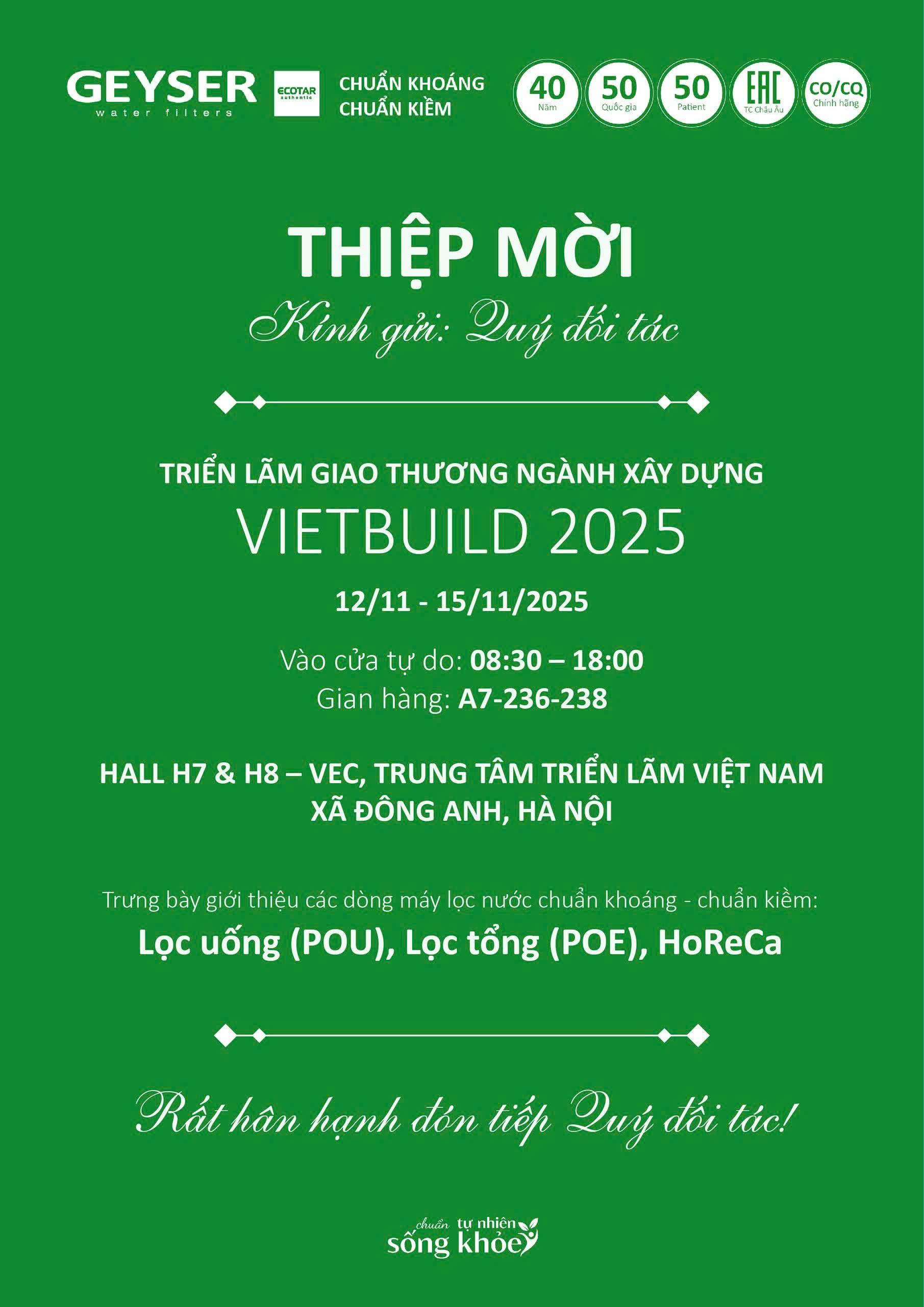 Điện Máy Ngọc Thạch Trân Trọng Kính Mời Quý Khách Hàng Tham Quan Gian Hàng Geyser Tại Vietbuild Tp.hcm 2025