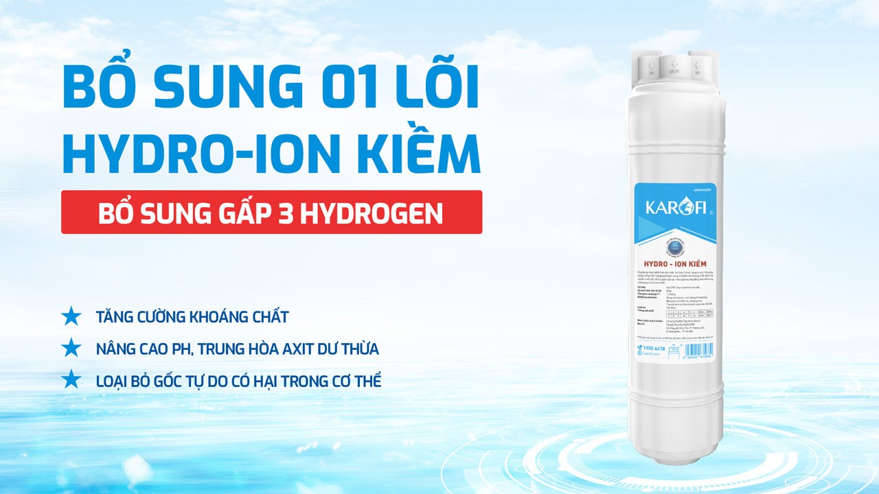 Máy Lọc Nước Nóng Lạnh Hydro Ion Kiềm Karofi Kae S86