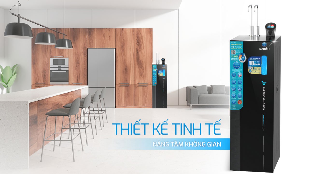 Máy Lọc Nước Nóng Lạnh Hydro Ion Kiềm Karofi Kae S86