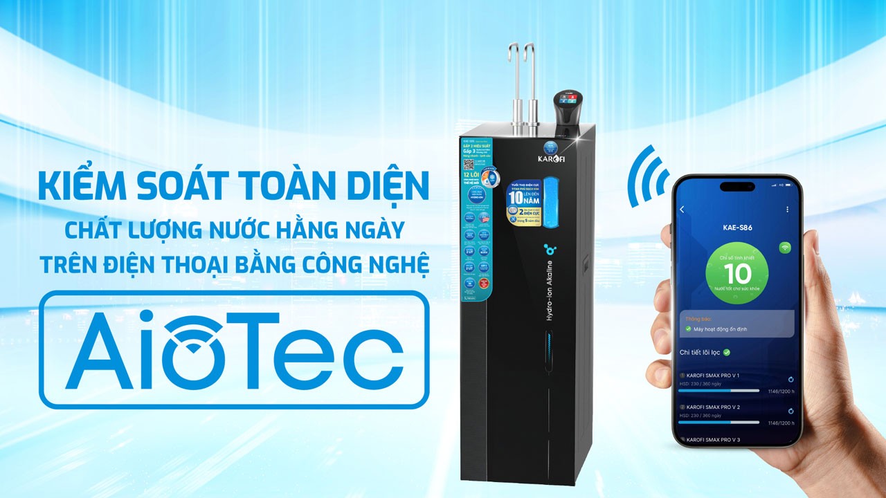 Máy Lọc Nước Nóng Lạnh Hydro Ion Kiềm Karofi Kae S86