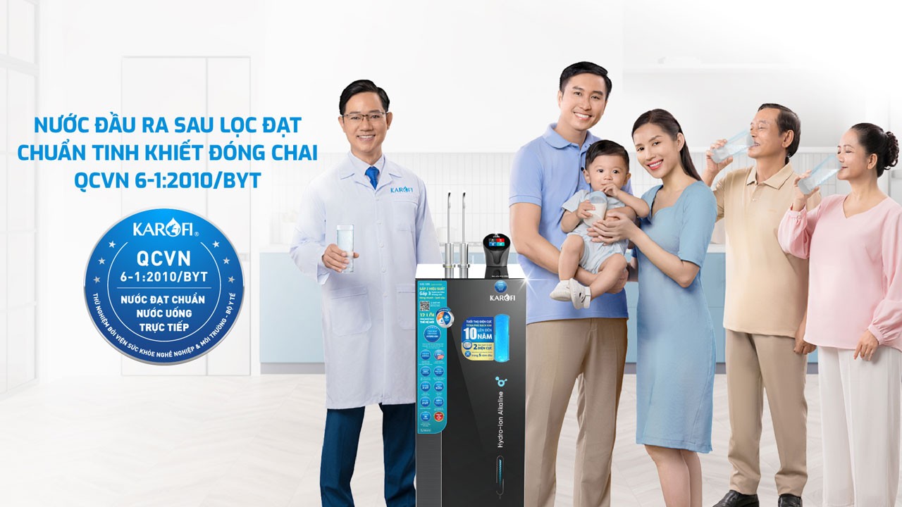 Máy Lọc Nước Nóng Lạnh Hydro Ion Kiềm Karofi Kae S86