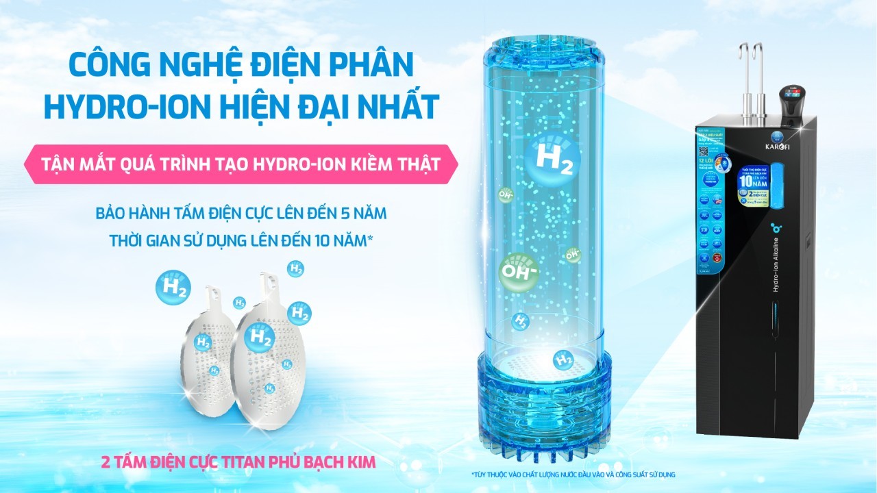 Máy Lọc Nước Nóng Lạnh Hydro Ion Kiềm Karofi Kae S86