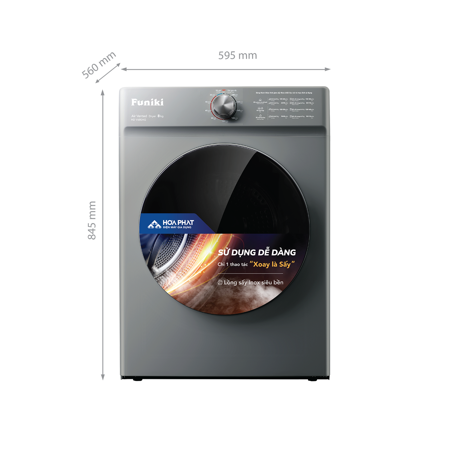 Máy Sấy Thông Hơi Funiki Hd V680ag 8kg