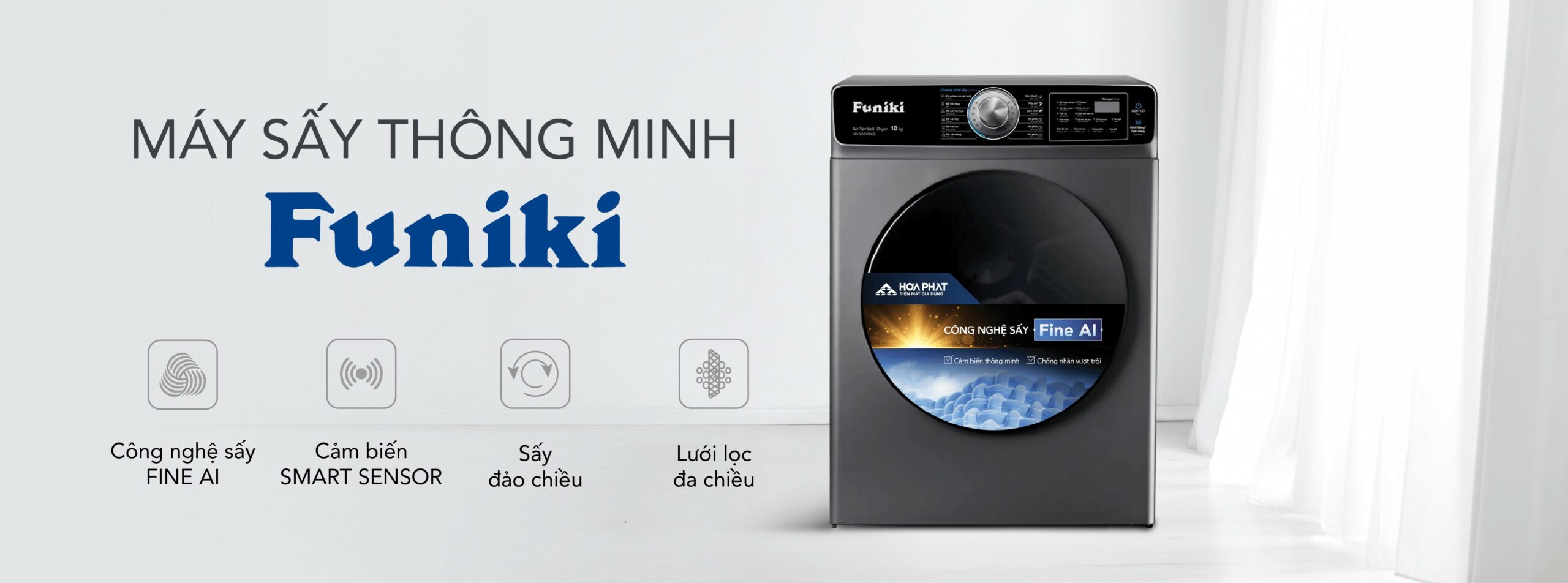 Máy Sấy Thông Hơi Funiki Hd V6100ag 10kg
