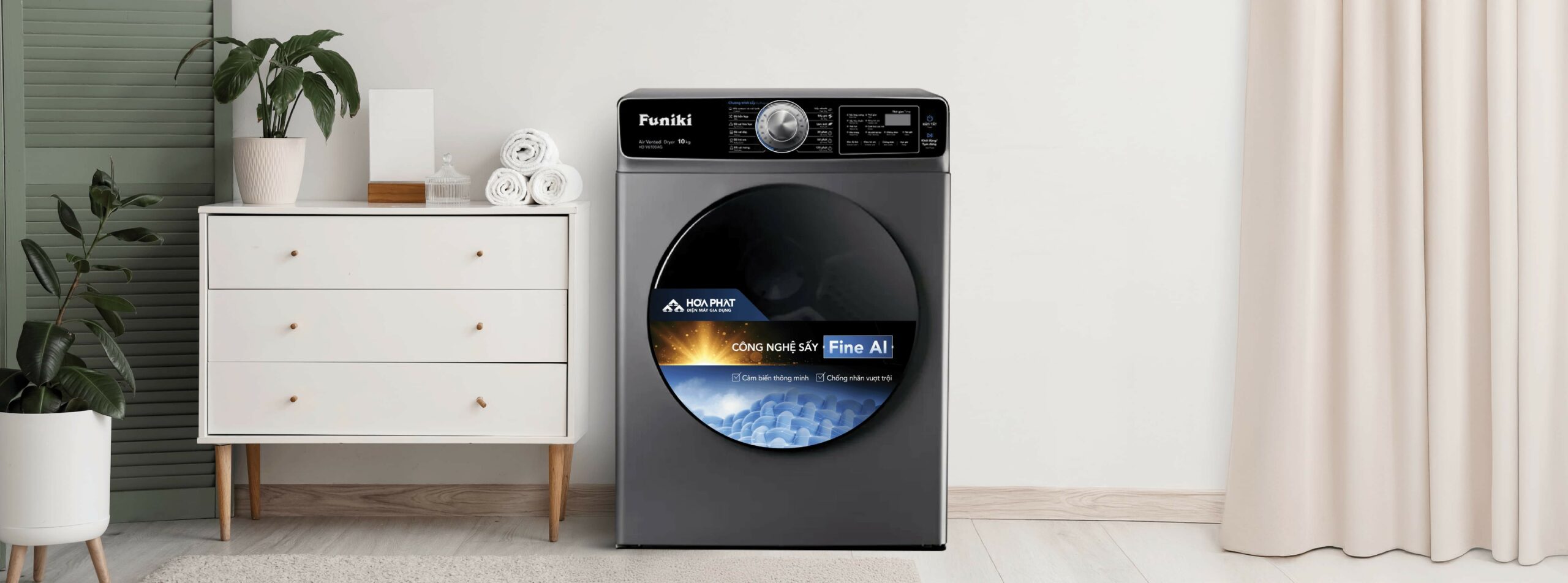 Máy Sấy Thông Hơi Funiki Hd V6100ag 10kg