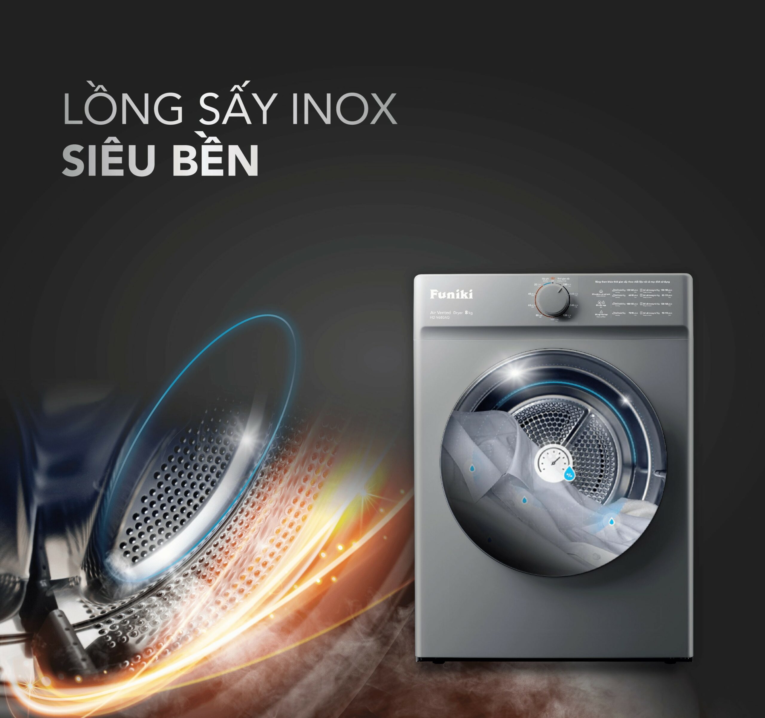 Máy Sấy Thông Hơi Funiki Hd V680ag 8kg