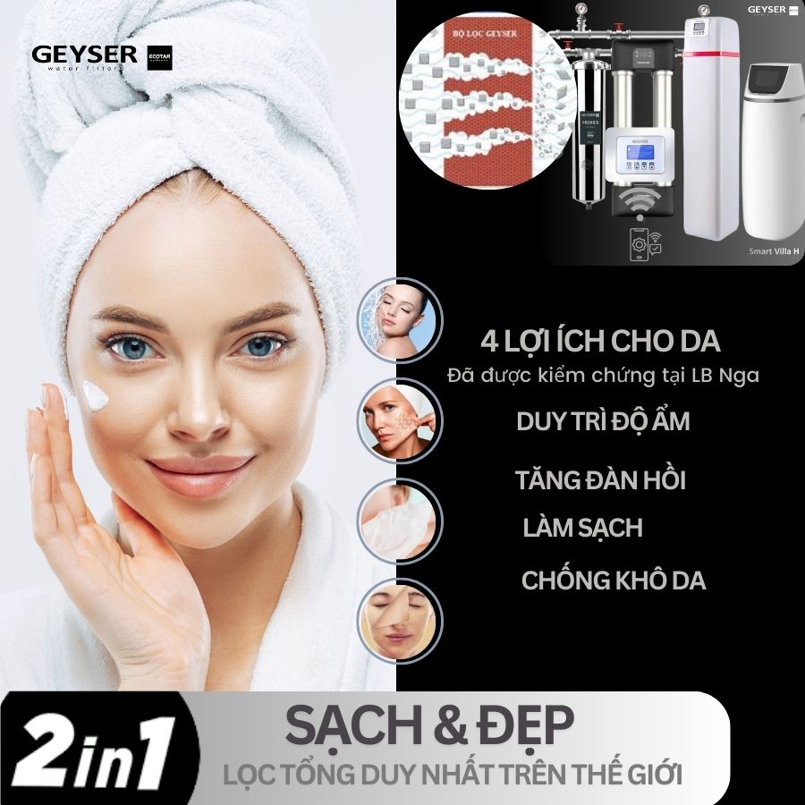 Hệ Thống Lọc Tổng Biệt Thự Lâu đài Cao Cấp Geyser Ecotar Lux Smart Villa H Tích Hợp Wifi điều Khiển Thông Minh