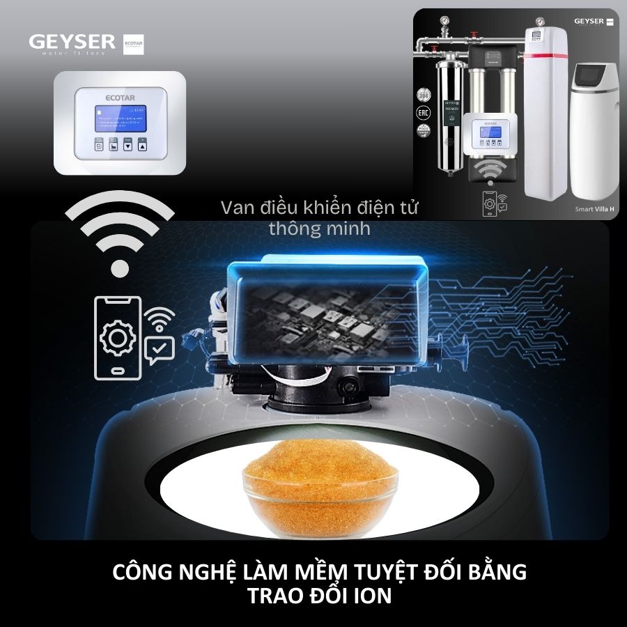 Hệ Thống Lọc Tổng Biệt Thự Lâu đài Cao Cấp Geyser Ecotar Lux Smart Villa H Tích Hợp Wifi điều Khiển Thông Minh