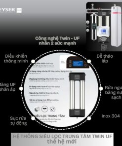 Hệ Thống Lọc Tổng Biệt Thự Lâu đài Cao Cấp Geyser Ecotar Lux Smart Villa H Tích Hợp Wifi điều Khiển Thông Minh