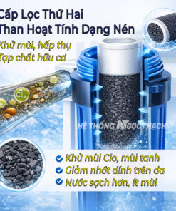 Bộ Lọc Nước đầu Nguồn 2 Cấp – 2 Cốc Béo, 1 Đèn Uv