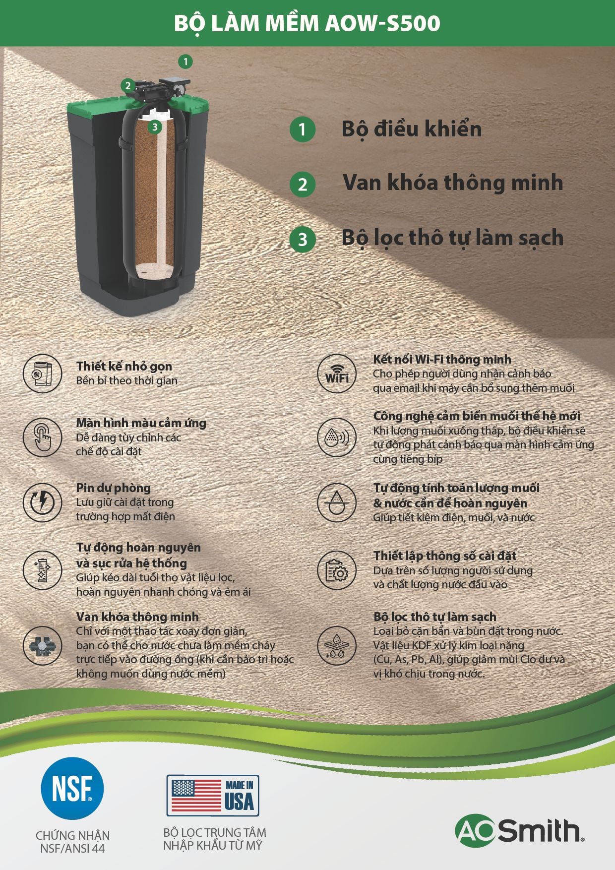 Hệ Thống Lọc Nước đầu Nguồn Aow S500 Premium