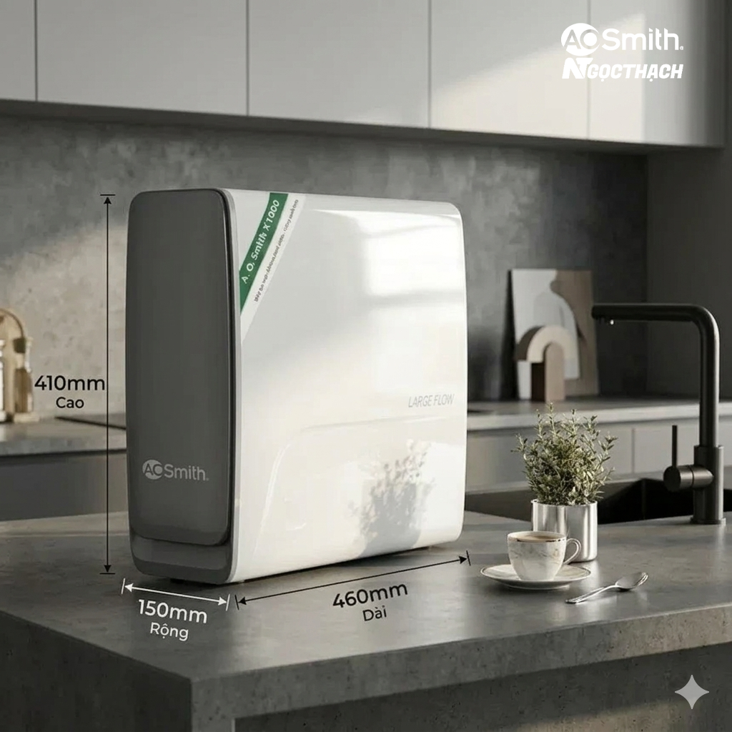 Máy Lọc Nước A.o.smith X1000 để Gầm – Ro Cao Cấp, Lõi Lọc Bền Lâu Nhất