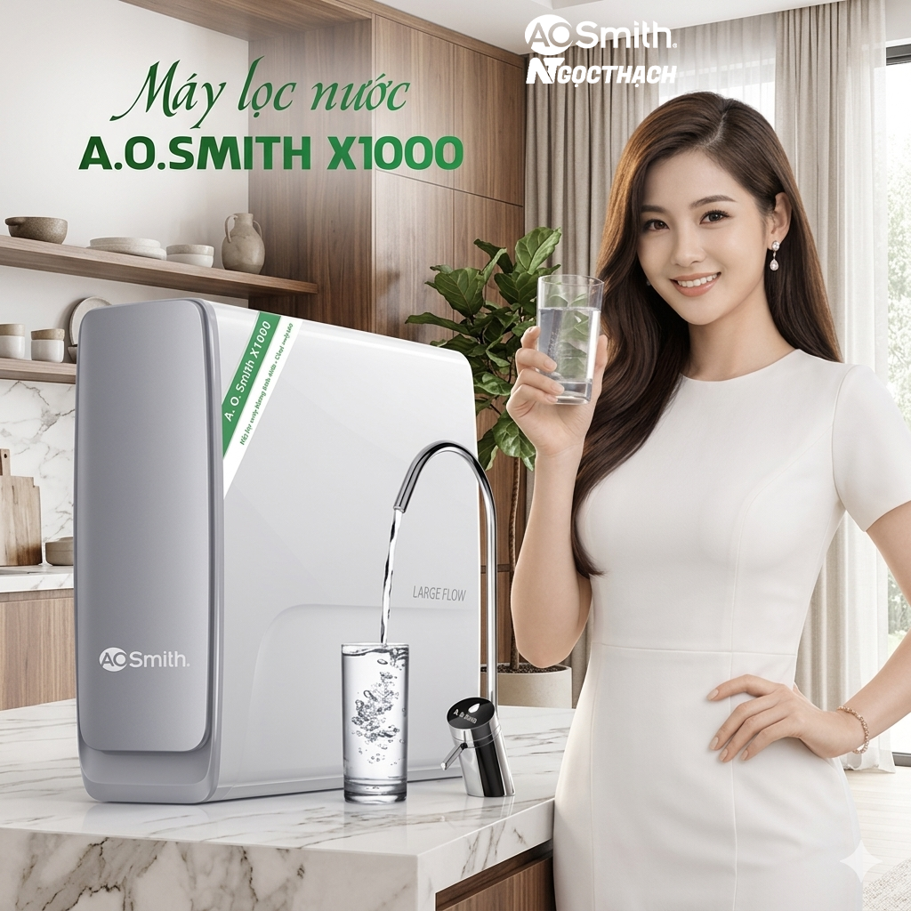 Máy Lọc Nước A.o.smith X1000 để Gầm – Ro Cao Cấp, Lõi Lọc Bền Lâu Nhất