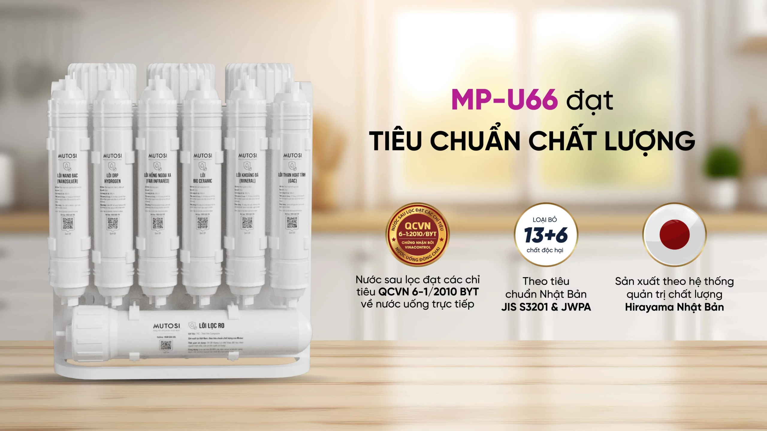 Máy Lọc Nước để Gầm 10 Lõi Mutosi Mp U66