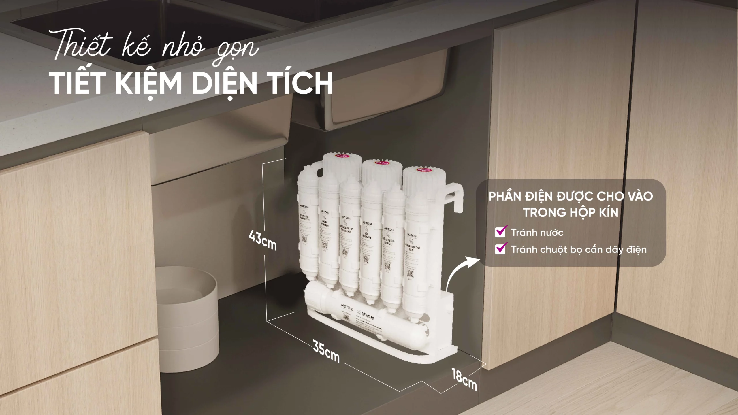 Máy Lọc Nước để Gầm 10 Lõi Mutosi Mp U66