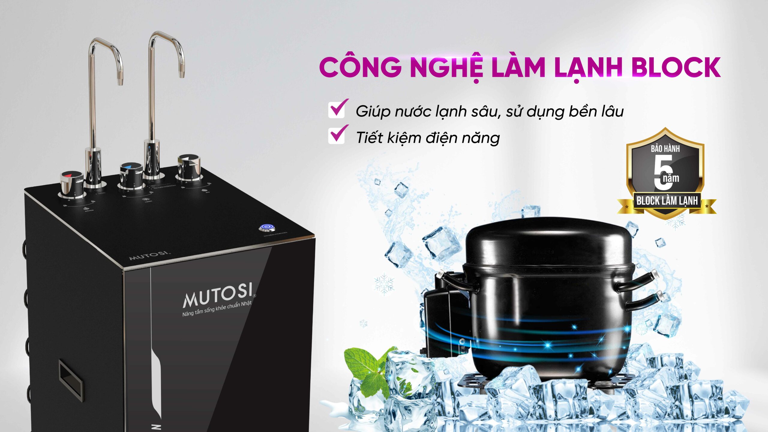Máy Lọc Nước Ion Kiềm Hydrogen Nóng Lạnh Nguội Mutosi Mp S189hk