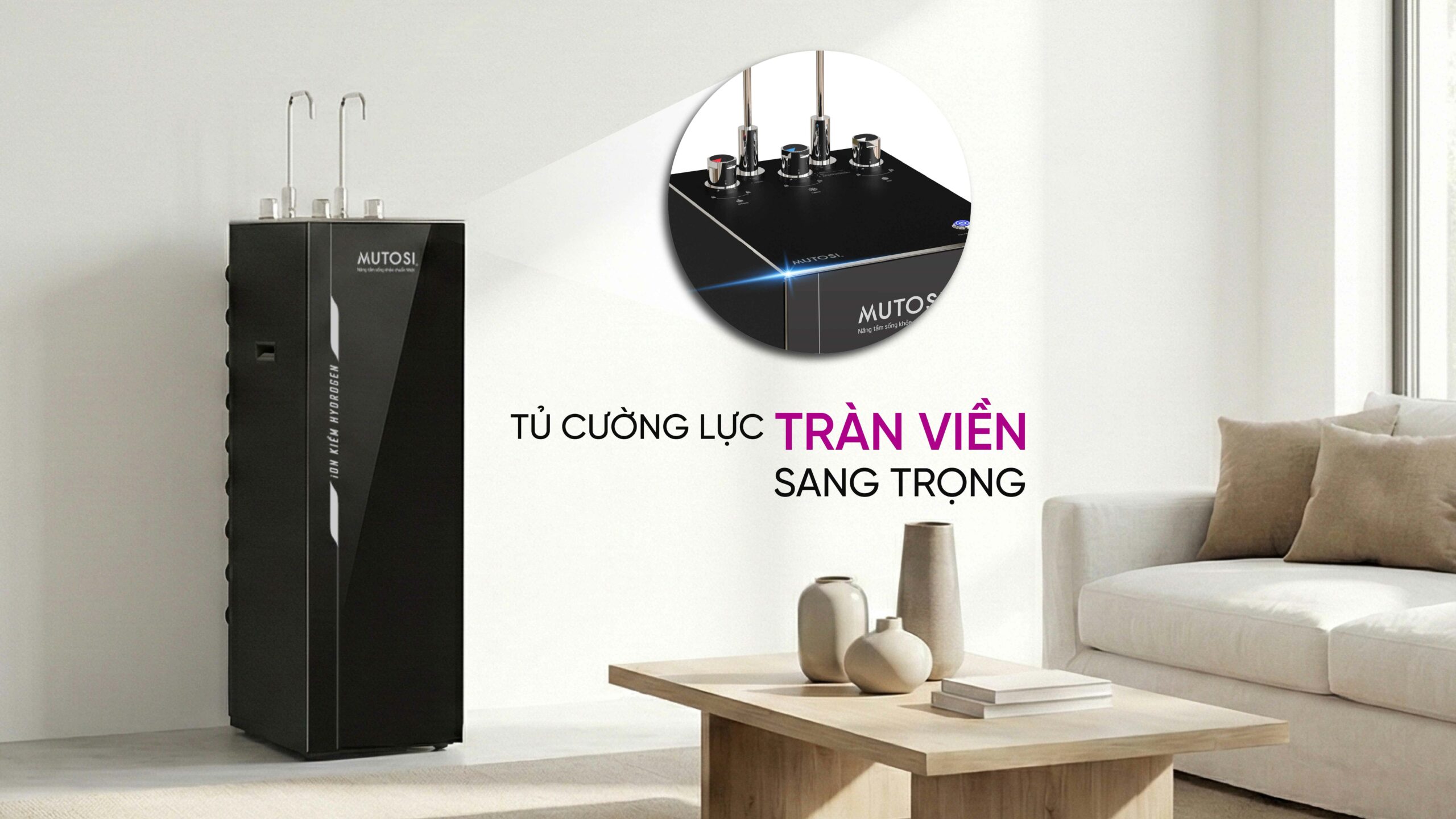 Máy Lọc Nước Ion Kiềm Hydrogen Nóng Lạnh Nguội Mutosi Mp S189hk