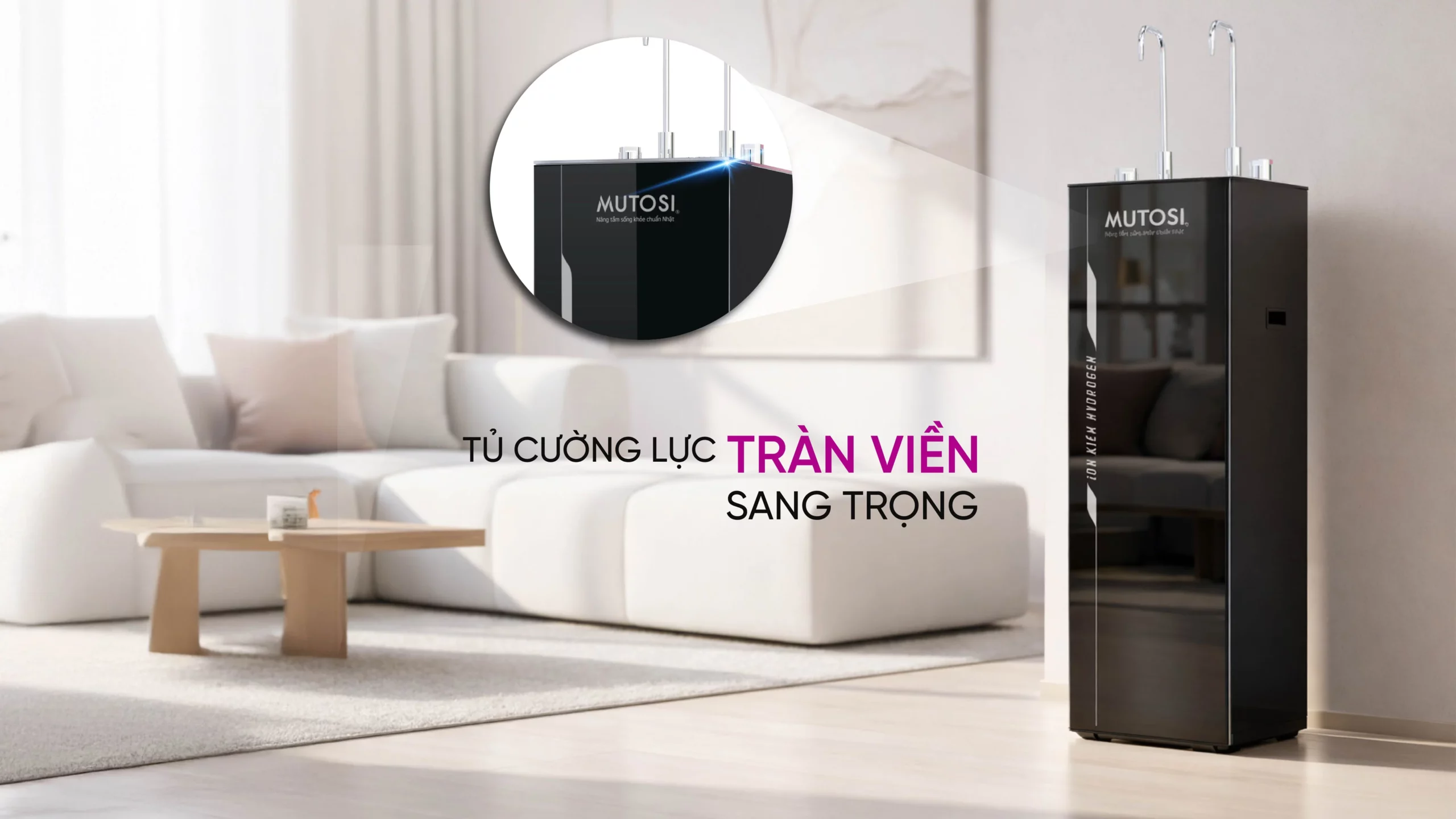 Máy Lọc Nước Ion Kiềm Hydrogen Nóng Lạnh Nguội Mutosi Mp S199hik