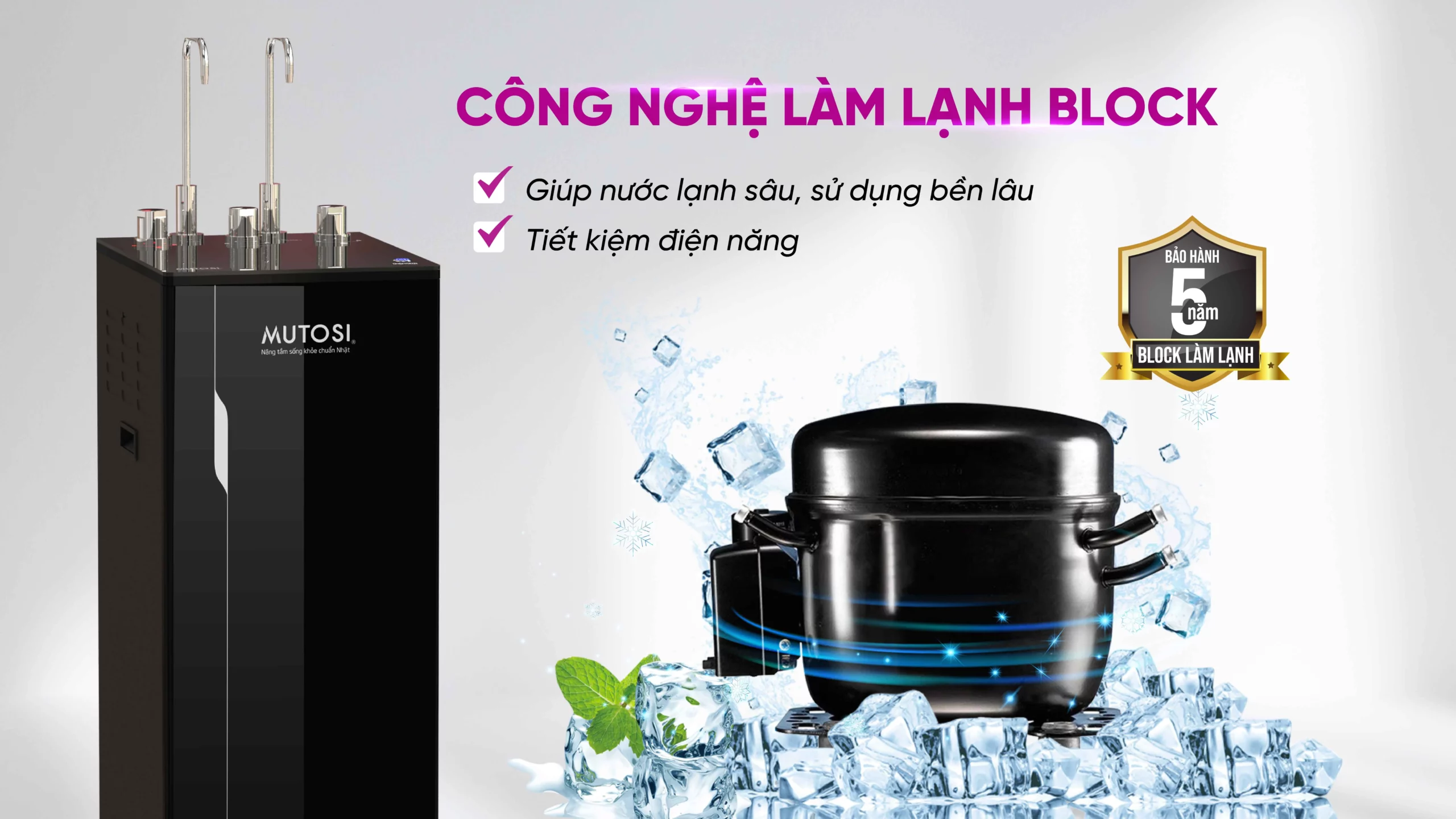 Máy Lọc Nước Ion Kiềm Hydrogen Nóng Lạnh Nguội Mutosi Mp S159hck