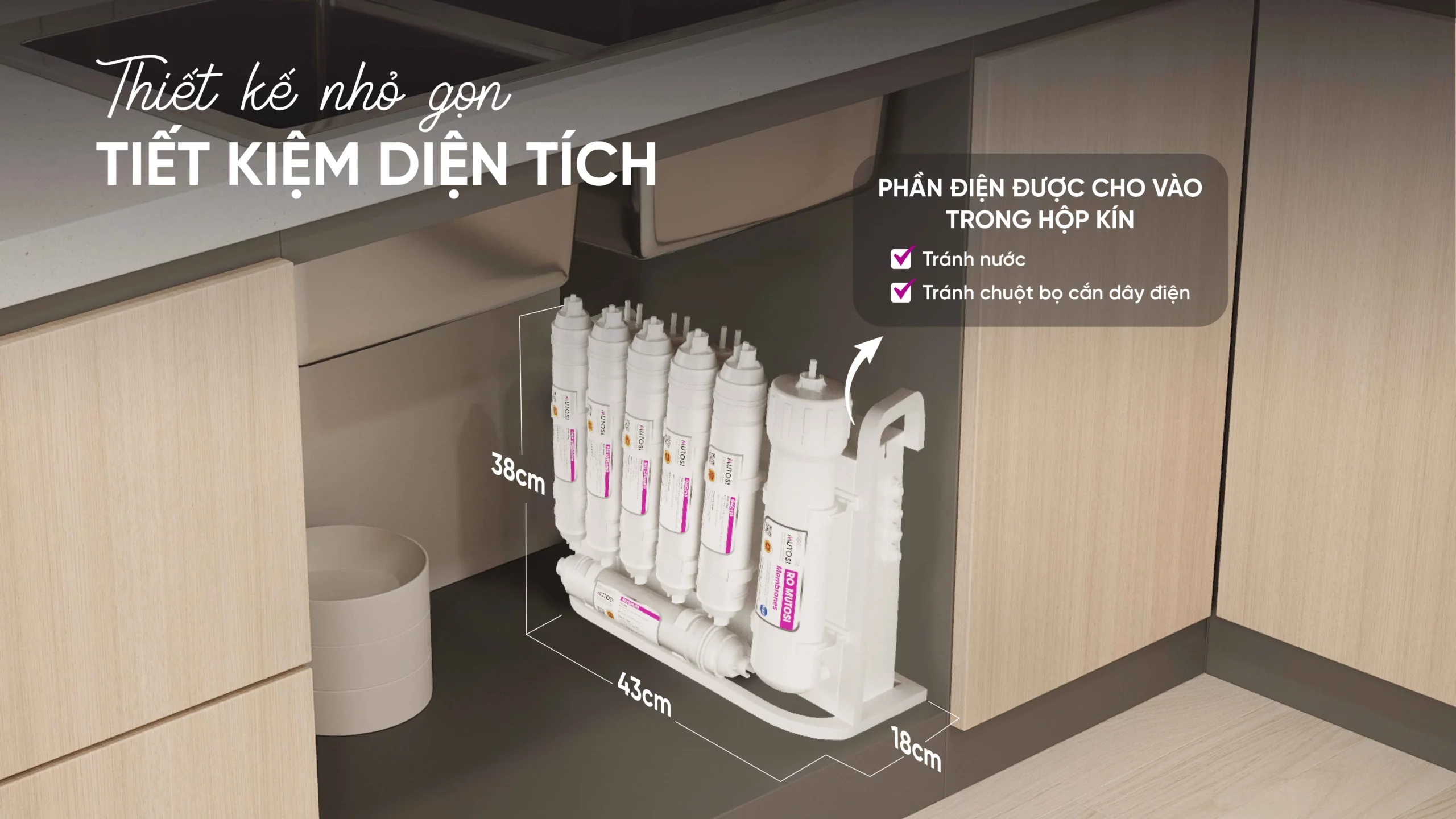 Máy Lọc Nước để Gầm 10 Lõi Mutosi Mp U1368