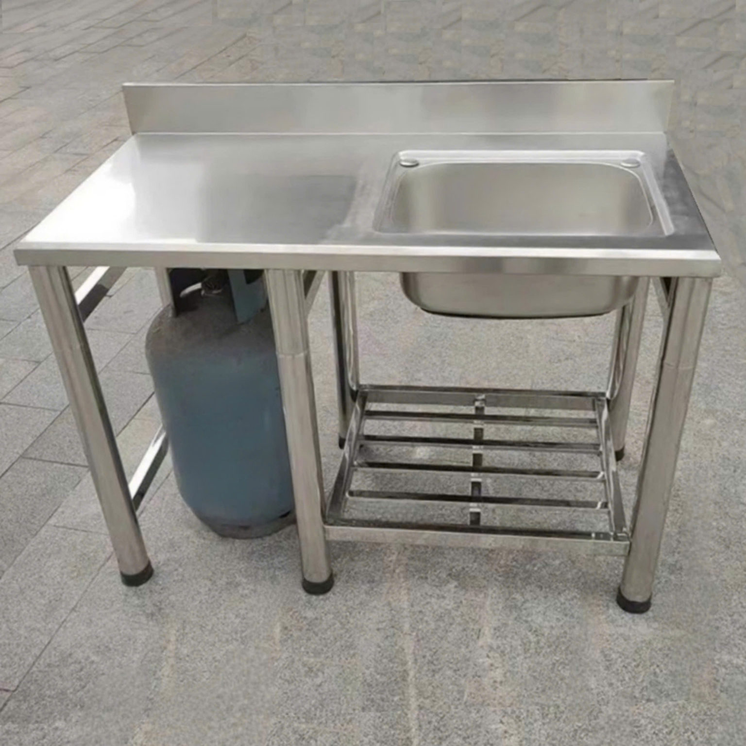 Bộ Sản Phẩm Chậu Rửa Bát đôi 2 Hố 1 Vòi – Có Chân (sao Chép)