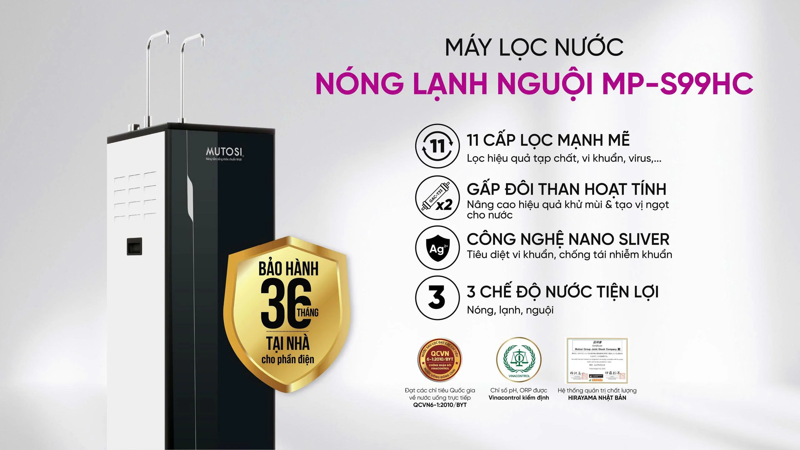 Máy Lọc Nước Nóng Lạnh Nguội Mutosi Mp S99hc