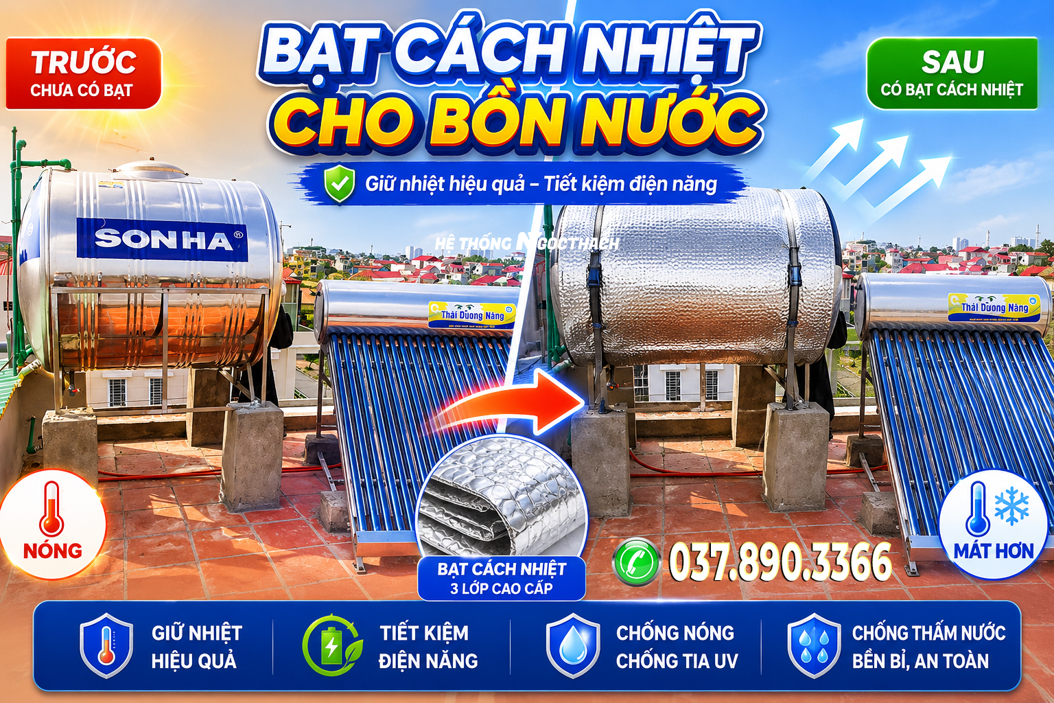 Bạt Cách Nhiệt Cho Bồn Nước