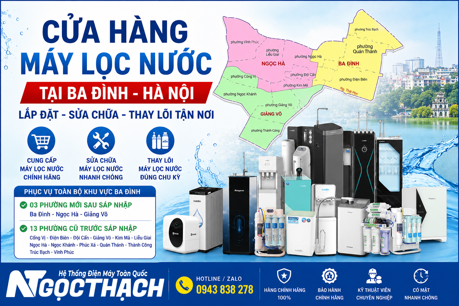 Cửa Hàng Máy Lọc Nước Tại Ba Đình Hà Nội Lắp đặt, Sửa Chữa, Thay Lõi Máy Lọc Nước Tận Nơi