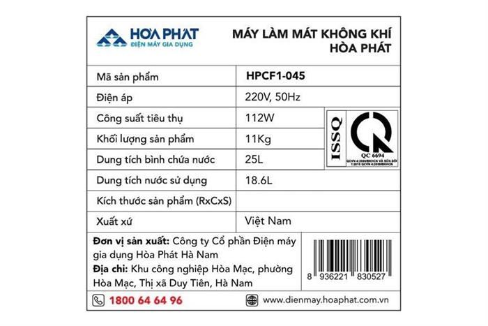 Máy Làm Mát Không Khí Hòa Phát Hpcf1 045