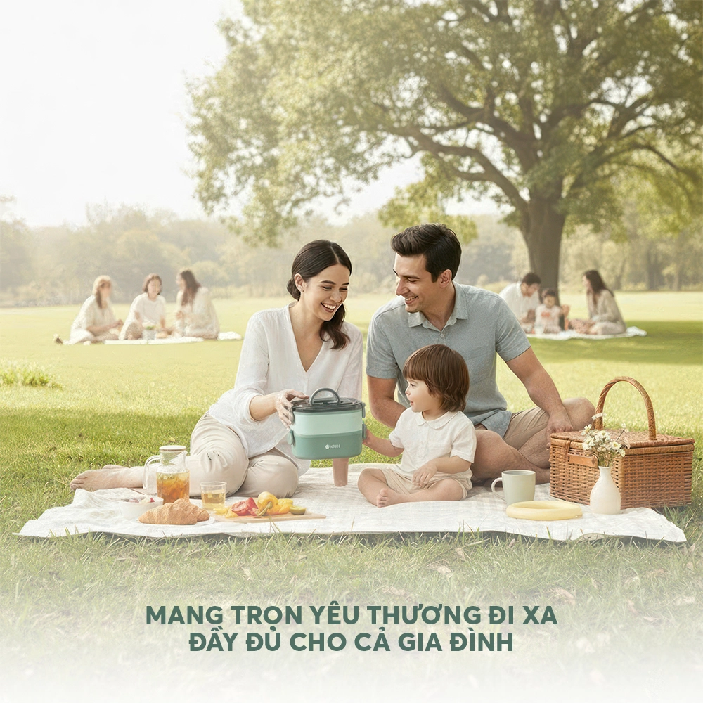 Hộp Cơm 2 Tầng Inox 304 Elmich El1398 Dung Tích 1.3l Hộp Cơm Giữ Nhiệt Chân Không