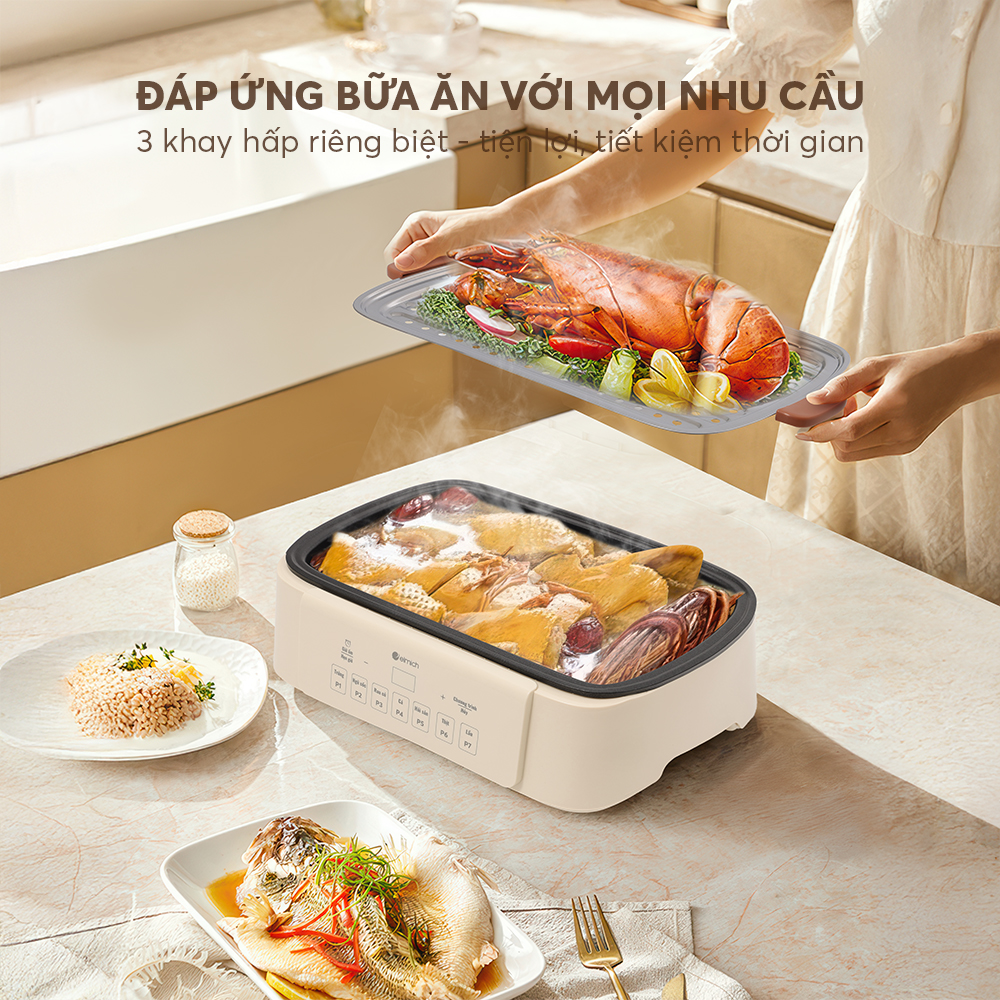 Nồi Lẩu Hấp điện 3 Tầng Elmich Ste0299