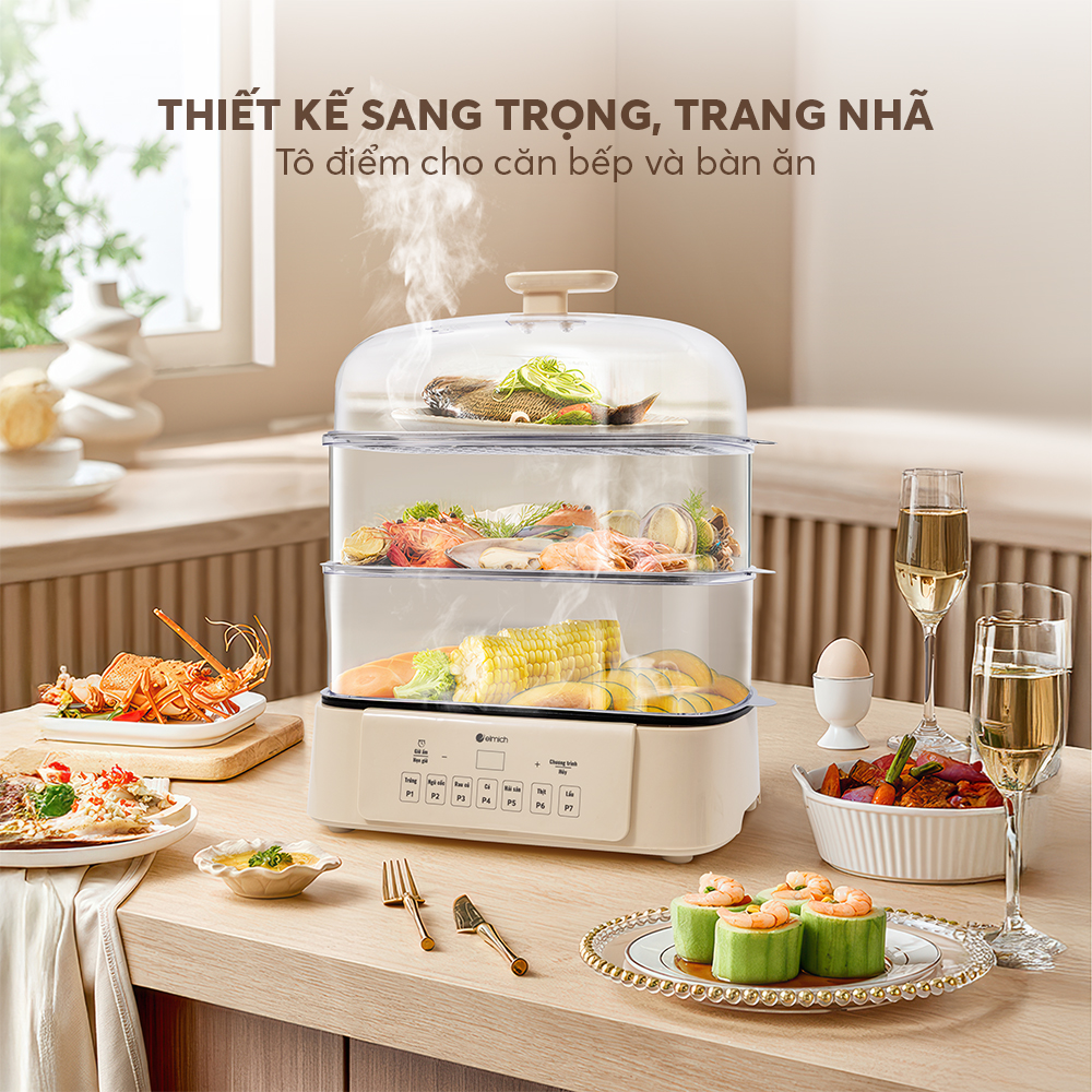 Nồi Lẩu Hấp điện 3 Tầng Elmich Ste0299