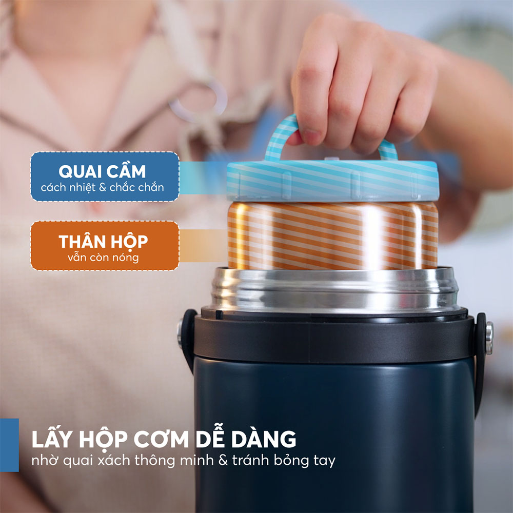 Hộp Cơm Giữ Nhiệt Inox 304 Elmich El8302 Dung Tích 1.7l Hộp Cơm Giữ Nhiệt Chân Không