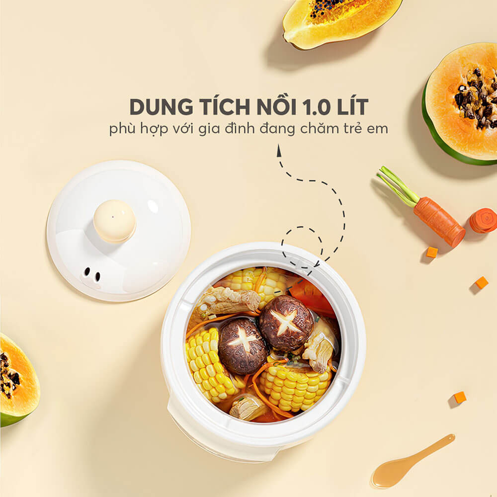 Nồi Nấu Chậm Elmich 1l Sce 8524ol (nồi Hầm)