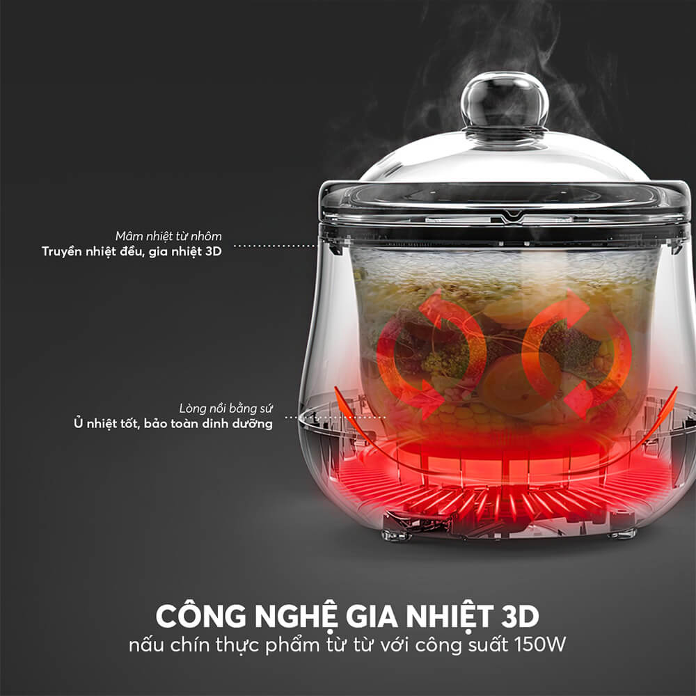 Nồi Nấu Chậm Elmich 1l Sce 8524ol (nồi Hầm)