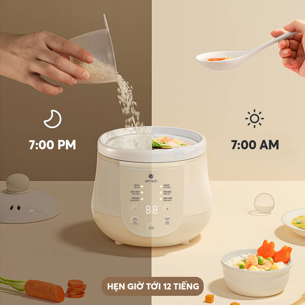 Nồi Nấu Chậm Elmich 1l Sce 8524ol (nồi Hầm)