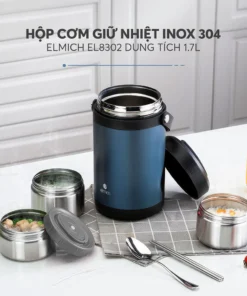 Hộp Cơm Giữ Nhiệt Inox 304 Elmich El8302 Dung Tích 1.7l Hộp Cơm Giữ Nhiệt Chân Không
