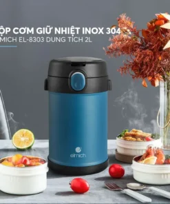 Hộp Cơm Giữ Nhiệt Inox 304 Elmich El8303 Dung Tích 2l Hộp Cơm Giữ Nhiệt Chân Không