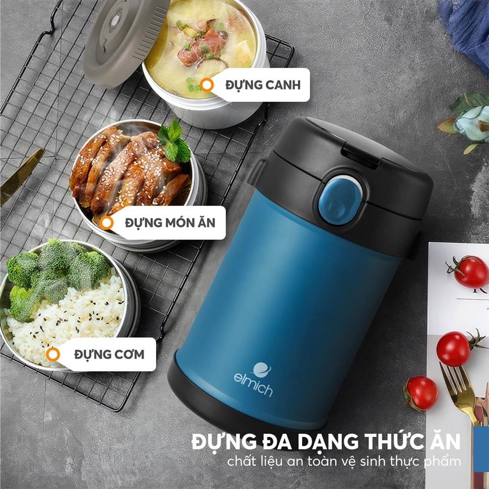 Hộp Cơm Giữ Nhiệt Inox 304 Elmich El8303 Dung Tích 2l Hộp Cơm Giữ Nhiệt Chân Không