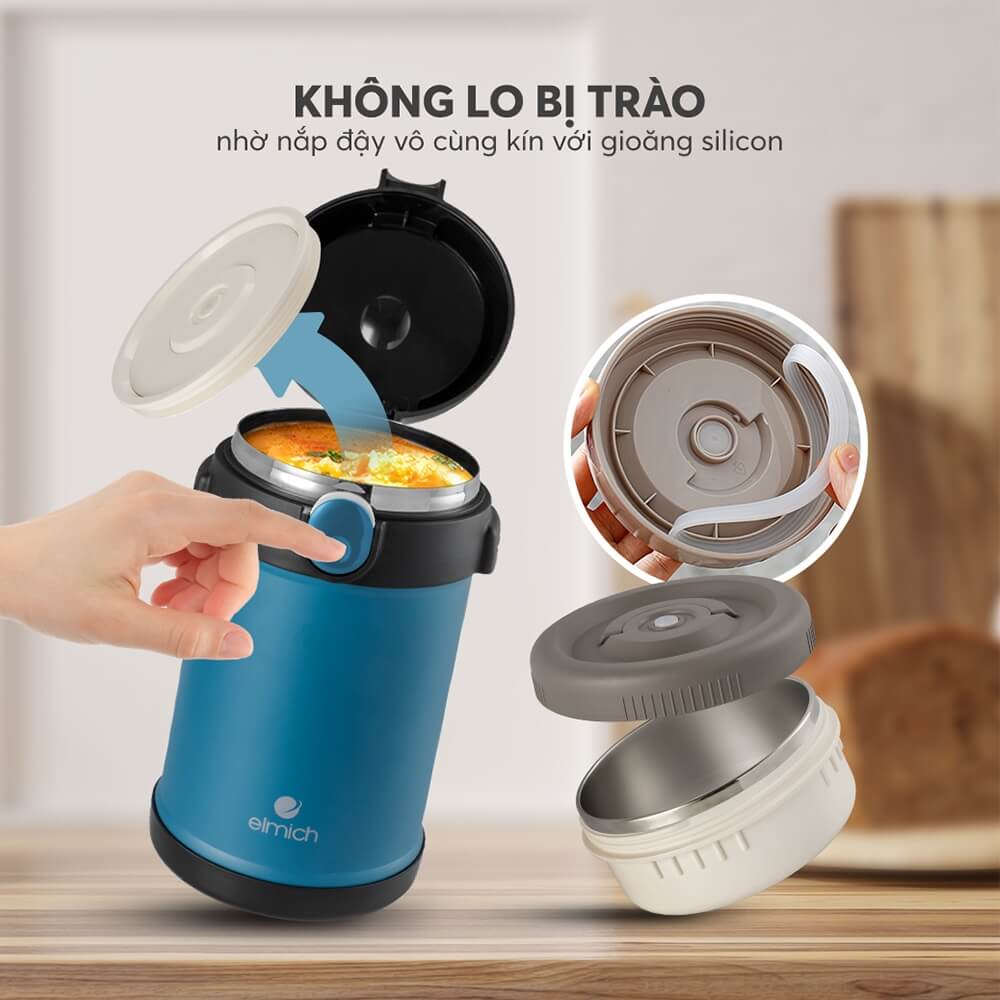 Hộp Cơm Giữ Nhiệt Inox 304 Elmich El8303 Dung Tích 2l Hộp Cơm Giữ Nhiệt Chân Không