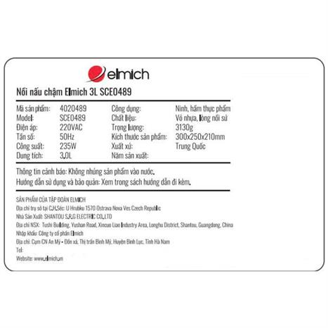 Nồi Nấu Chậm Elmich 3l Sce0489 (nồi Hầm)