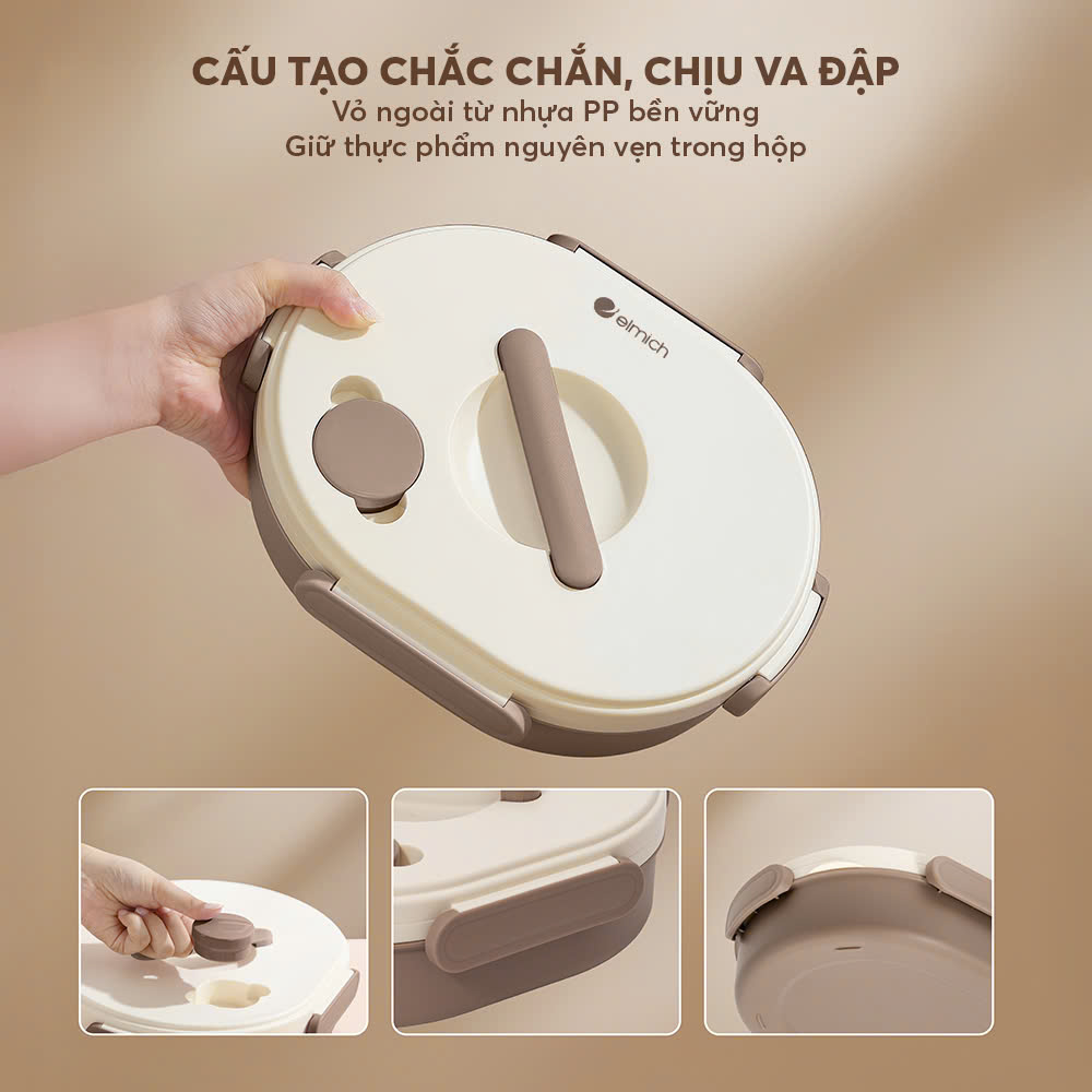 Hộp Cơm Inox 304 Elmich El1397 Dung Tích 1.3l Hộp Cơm Giữ Nhiệt Chân Không