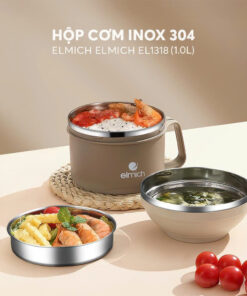 Hộp Cơm Inox 304 Elmich El1318 Dung Tích 1l Hộp Cơm Giữ Nhiệt Chân Không