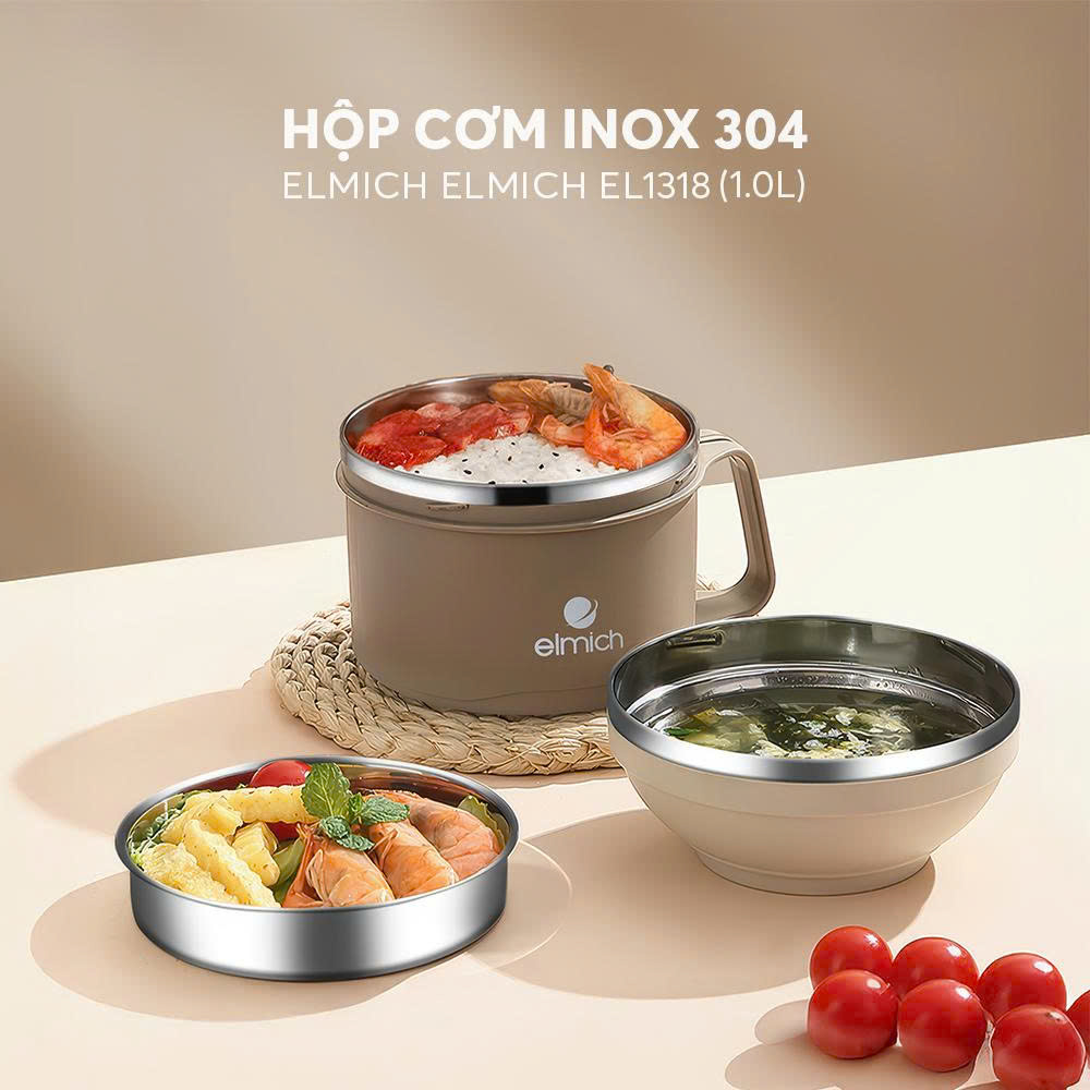 Hộp Cơm Inox 304 Elmich El1318 Dung Tích 1l Hộp Cơm Giữ Nhiệt Chân Không