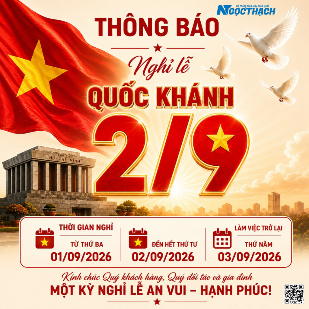 Thông Báo Nghỉ Lễ Quốc Khánh 2/9/2026 – Hệ Thống Ngọc Thạch