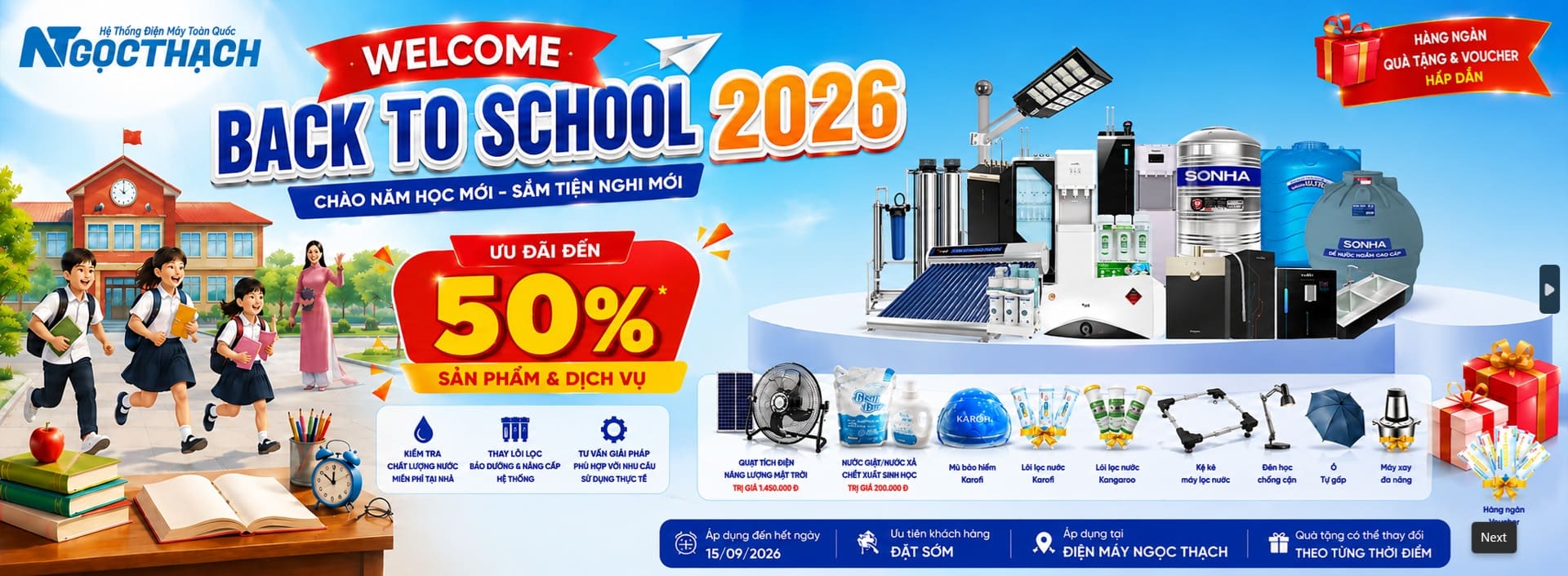 Welcome Back To School 2026 – ChÀo NĂm HỌc MỚi, SẮm TiỆn Nghi MỚi, Ưu ĐÃi ĐẾn 50%